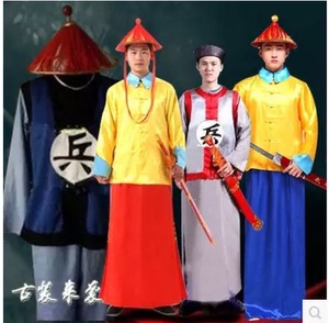古装清朝侍卫古代士兵大臣官兵太监演出服明朝锦衣卫官差表演服