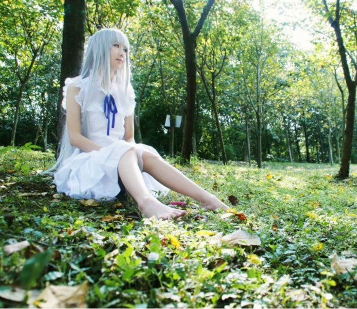 未闻花名本间芽衣子面码cos服装动漫制服cosplay 道具假发