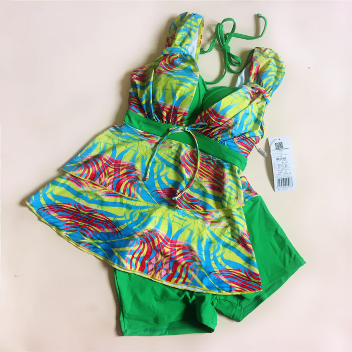 亏本清仓钢托聚拢分体平角裤正品号手泳衣女遮肚显瘦胖MM加大码