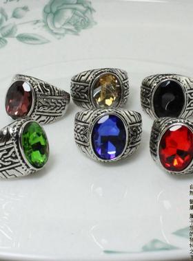 男士欧美风复古宝石戒指