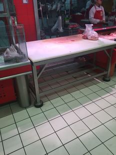 厂家直销定做超市生肉工作台杀鱼台素面板斩骨台及素料菜板订制