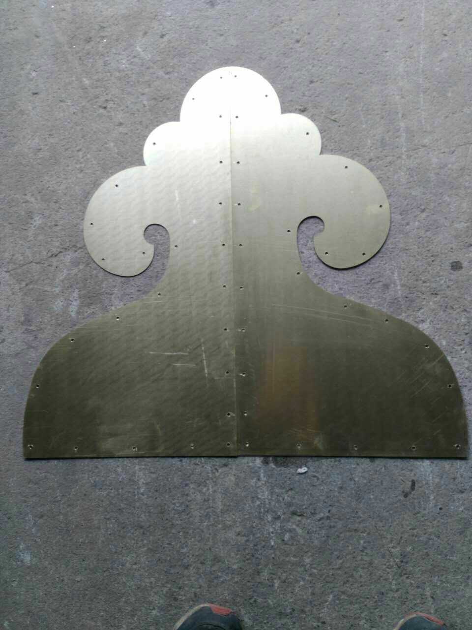 仿古纯铜如意条角花仿古实木门用大包角铜条泡钉装饰