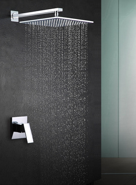 黄铜入墙式暗装大淋浴套装酒店别墅浴室雨淋顶喷沐浴器冷热水龙头