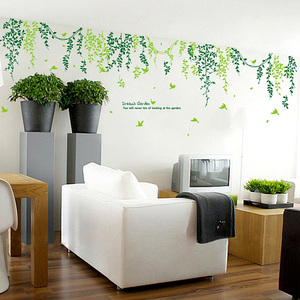 绿叶藤蔓树叶墙贴纸床头温馨客厅书房卧室电视背景墙教室布置装饰