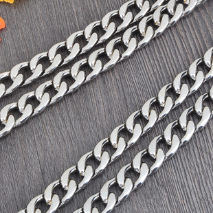 12mm银色扁链韩国扁链包包链条带配件包链子斜跨宽铁链单买金属链