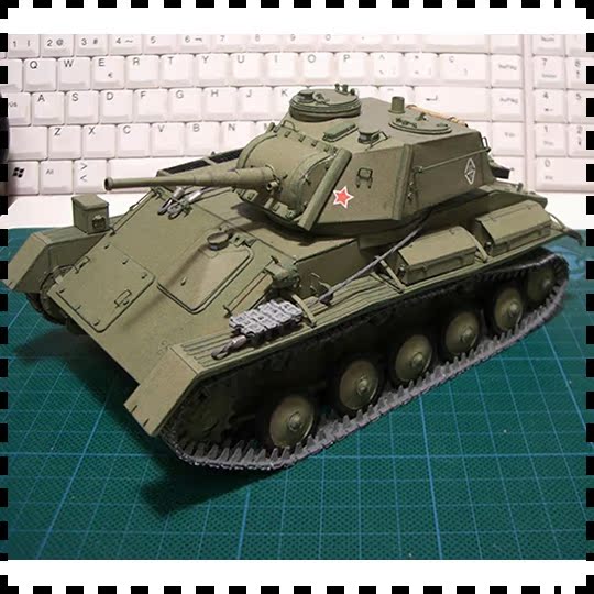 苏联t-80轻型坦克纸模型坦克世界1:25苏系轻坦手工拼装战车diy