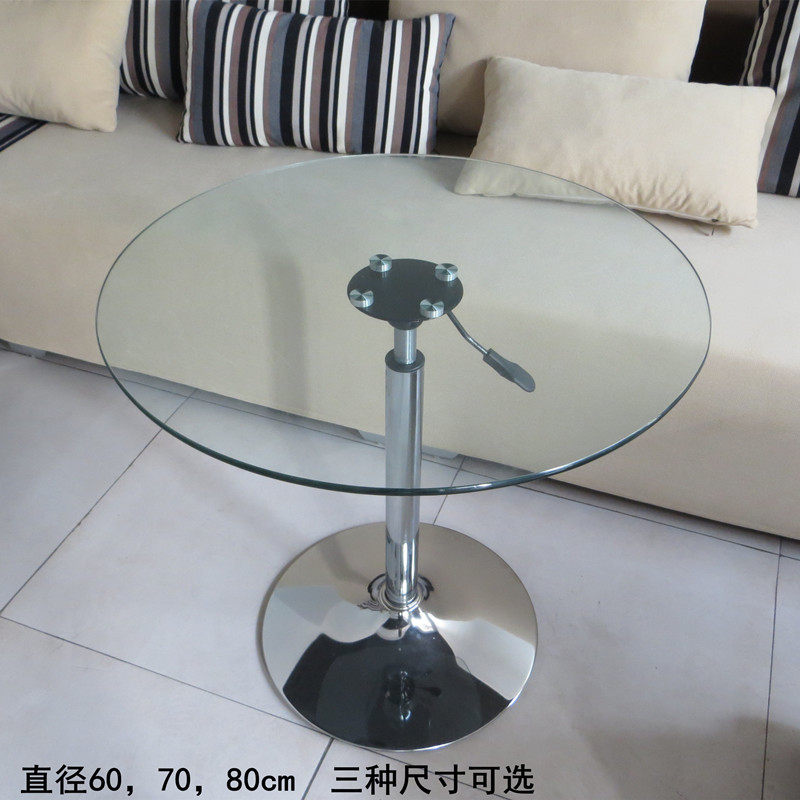 钢化玻璃小圆桌可调升降茶几洽谈桌咖啡桌休闲酒吧桌子茶饭桌透明在类目 住宅家具, 几类, 茶几中 - 来自Buy2taobao.com提供专业的淘宝代购服务
