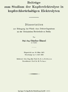 【预订】Beitrage Zum Studium Der Kupferelekt...