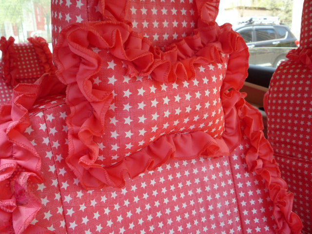 汽车骨头颈枕靠垫 时尚女士花边通用汽车颈枕头枕靠枕 单只