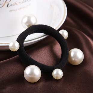 发圈发绳头饰扎头发皮筋韩范头绳饰品手工仿珍珠高弹发绳S066