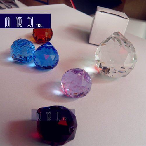 彩色水晶球 颜色灯饰球新品水晶灯挂吊球吊坠子珠帘配件diy30mm40