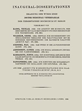 【预订】Inaugural-Dissertationen Zur Erlangu...