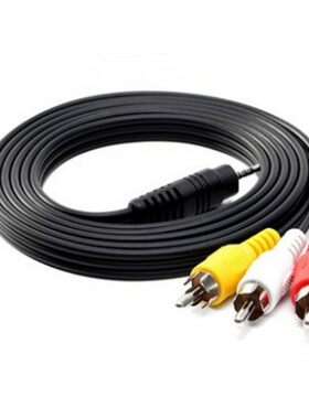 适用于华为悦盒EC6108V8 3.5mm耳机插头转RCA三莲花头AV线