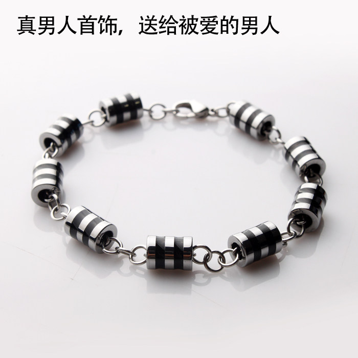 真男人 男士钨金手链 时尚日韩潮流男生手腕饰品 送男友生日礼物