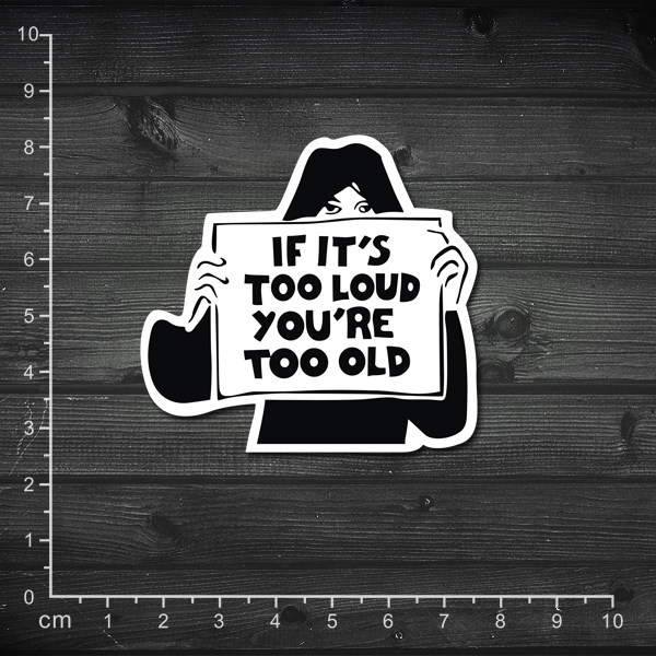 单张 摇滚标语 if its too loud youre too old 笔记本贴纸