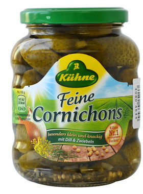 德国原装进口冠利青瓜仔cornichons 酸黄瓜 小青瓜 330g