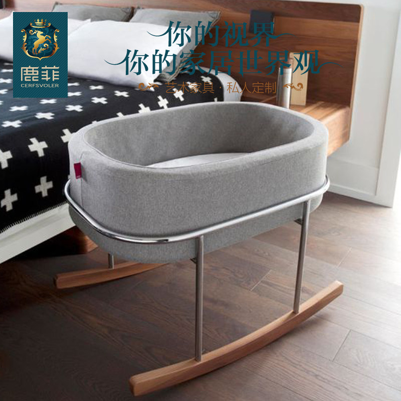 鹿菲品質家居定制  法式現代實木金屬框架兒童床布藝兒童搖籃床在類目 住宅傢俱, 牀類, 嬰兒牀中 - 來自Buy2taobao.com提供專業的淘寶代購服務