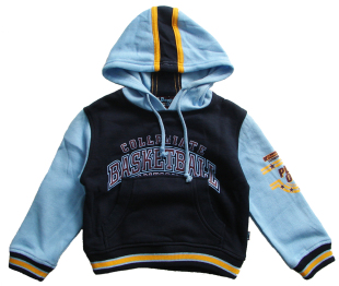 T恤外套卫衣 3岁男童蓝色加厚棉绒长袖 乐天BABY