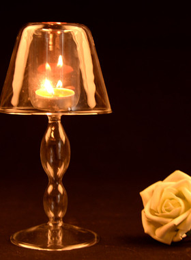 欧式水晶透明玻璃台灯烛台 浪漫家居摆设 新品上架