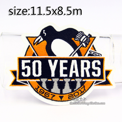 nhl冰球布贴匹兹堡企鹅补丁贴布