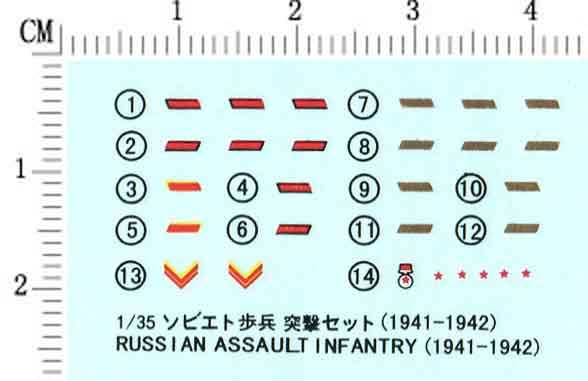 1/35 苏联红军兵人头盔红星肩章军衔标志  模型水贴纸