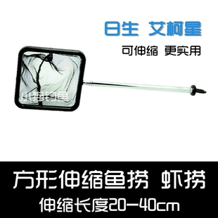 日生艾柯星 方形伸缩鱼捞/虾捞 大小型热带鱼捞网 鱼网 20~55CM