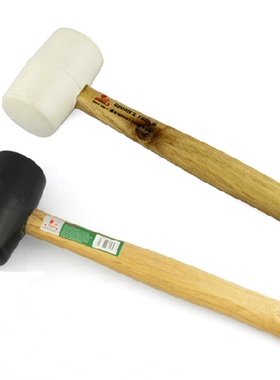 威力狮木柄橡胶锤 白色黑色橡胶锤 橡皮安装锤 皮锤W0165 W0164