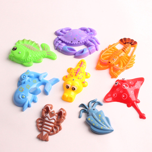 大号散装儿童磁性钓鱼玩具 8款单面海洋生物 戏水玩具7-10厘米