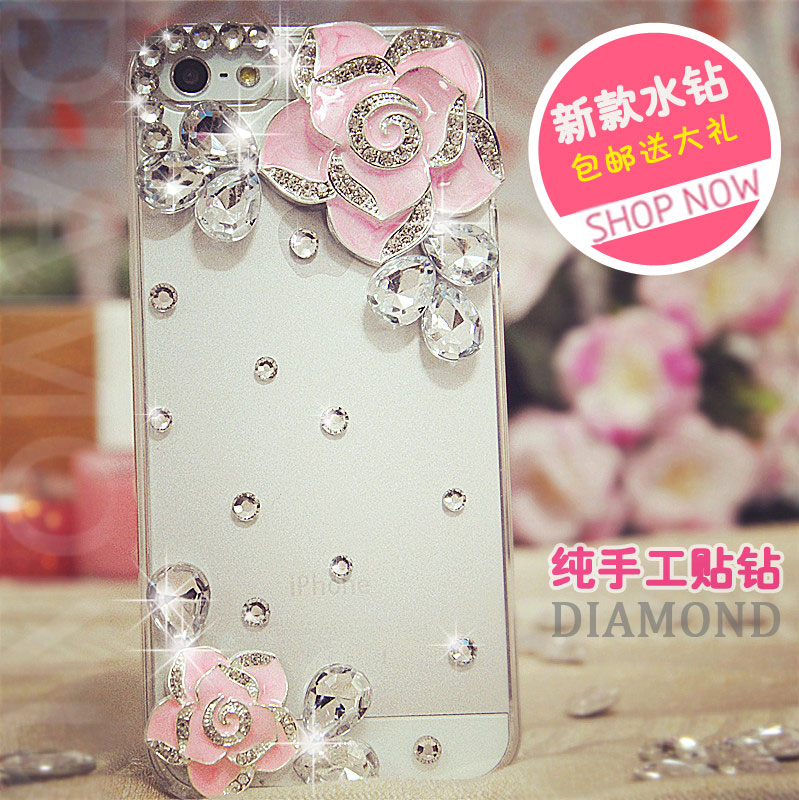 iphone5sÊÖ»ú¿ÇË®×ê͸Ã÷Ë®¾§Ïâ×ê±£»¤Ìׯ»¹û4sÍâ¿ÇÉÁ×ê5cÈÕº«³±Å®