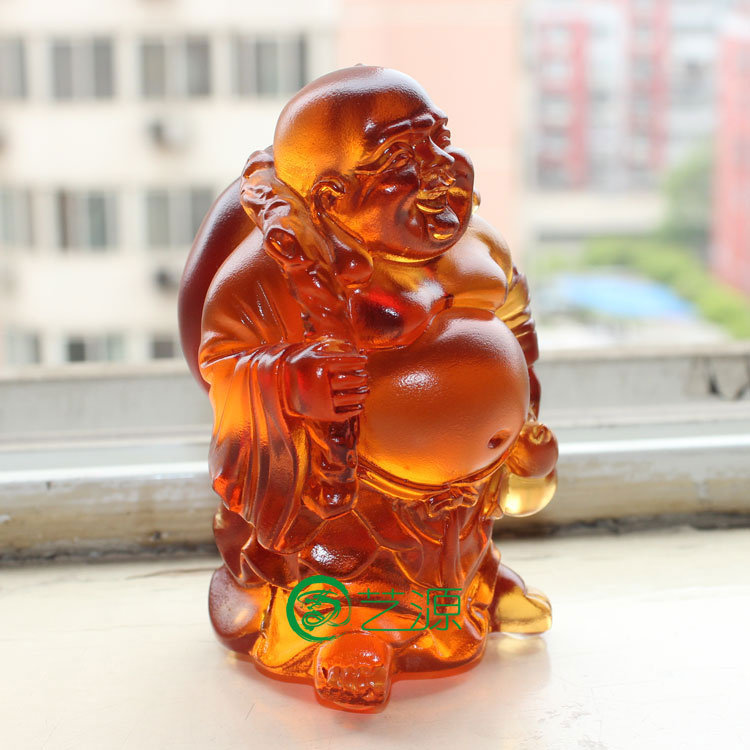 琉璃赐福弥勒佛像摆件创意招财家居风水装饰品镇宅玄关保平安结缘