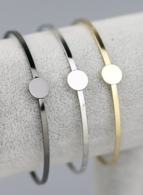 韩版主义风白金色明星同款手镯