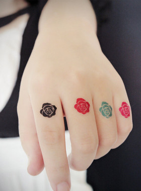 【女仆TATOO】004 蔷薇少女可爱唯美防水纹身贴 6色入 满24包邮