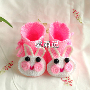 手工编织鞋宝宝毛线鞋婴儿步前鞋新款卡通系带软底鞋新款幼儿鞋