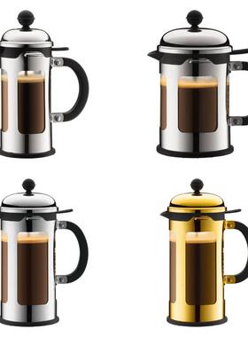 Bodum-波顿 CHAMBORD 不锈钢壶盖 高硼硅玻璃法压壶 葡萄牙制造