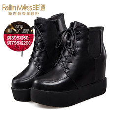 Non-mystery the first layer leather platform high boots winter new Europe and lace with sleeves women fashion boots