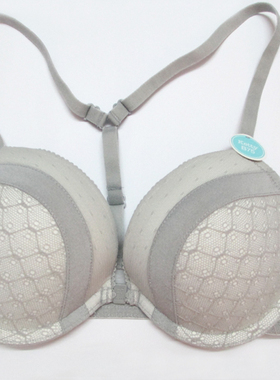 满69包邮特价wbb6ixty8ight专柜正品文胸|内衣少女灰色聚拢前扣