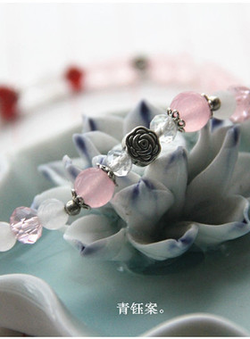 郁剑须臾飞渊。衍生粉玉髓手链