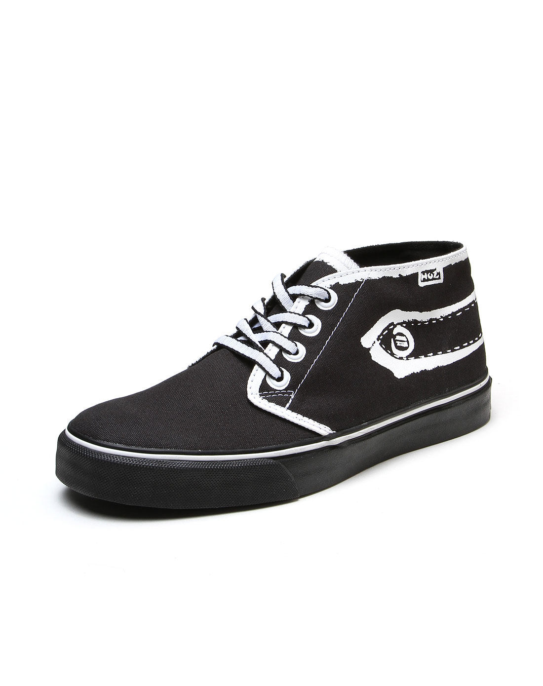 hoz美国后街男鞋 白色印花休闲个性中帮帆布鞋 101xlm31h3