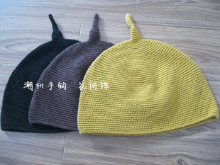 重工手工钩花纯棉线萌魔法帽子亲子帽春秋冬文艺特色地主针织密实