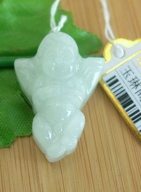 91930实拍图 正货缅甸玉天然A货翡翠平安小天使小吊坠