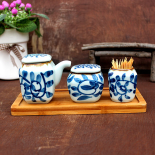 日式陶瓷辣椒罐小号酱料壶寿司餐厅调味罐套装盐罐糖罐醋壶酱油壶