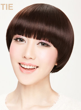 娇滴滴蘑菇头齐刘海bobo妹妹假发