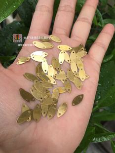 DIY金属片 5*10mm6*12mm马眼形双孔金色铜片 手工材料 金属饰品