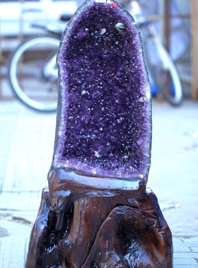 紫晶洞 天然紫水晶洞摆件 招财转运消磁聚宝盆78.65