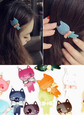 AngelRena正品韩国进口饰品 新款可爱猫咪发夹边夹刘海夹G2