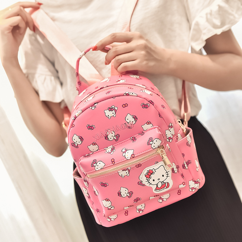 2017新款韓版兒童女寶寶雙肩包卡通背包書包女孩hellokitty出游包