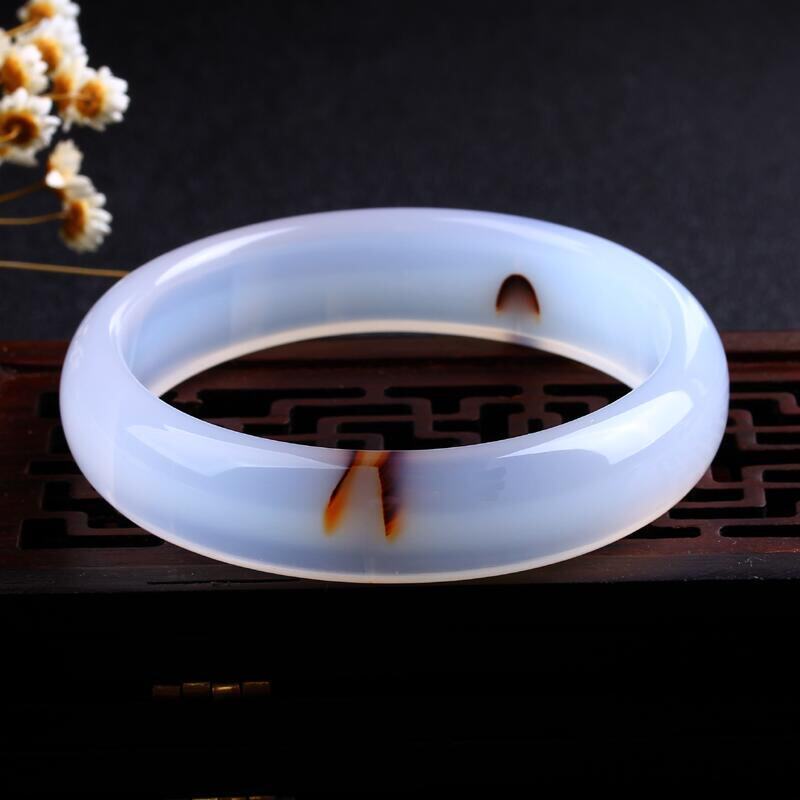 丑年水草玛瑙女款玛瑙手镯节日礼物晶体圆润玛瑙2019款