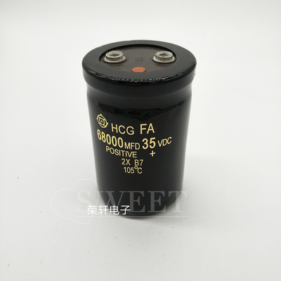 日立 螺丝电容 35V68000UF 68000UF/35VDC 发烧滤波电容