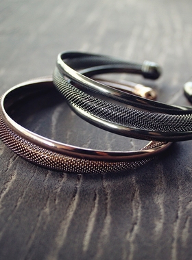 韩版不对称几何钛钢百搭女士手环