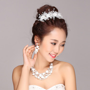 Good pretty ornaments Xia Yao bridal Necklace Earring Set wedding headpiece of Korean Flower necklace jewelry